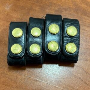 Black Leather perfect fit 2” belt keepers
